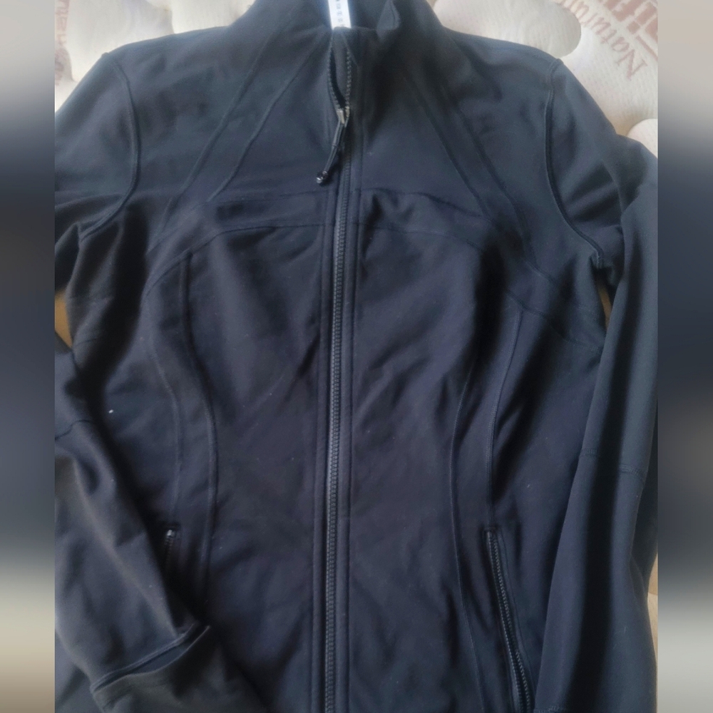 Lululemon Define Jacket Women 12 Black Luon Full Zip Magnetize Jacquard Vent Run